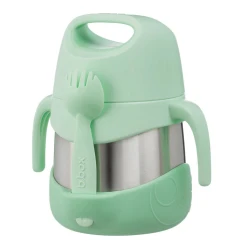 B.box Spearmint Insulated Food Jar 335ml with Spork, Keeps Food Warm or Cold