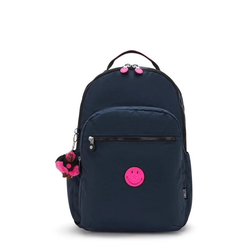 حقيبة ظهر لاب توب كيبلينج سيول 15 بوصة وردي أزرق مرح مقاومة للماء - كيبلينج