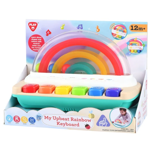 لعبة Playgo My Upbeat لوحة مفاتيح قوس قزح آلة موسيقية للأطفال الصغار من عمر 1-2 سنة لعبة Playgo My Upbeat لوحة مفاتيح قوس قزح آلة موسيقية للأطفال الصغار من عمر 1-2 سنة