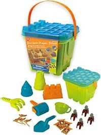 Playgo Sandcastle Deluxe Playset with Bucket, Spade, Rake, Molds, and Accessories - Playgro