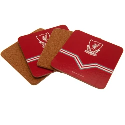 Liverpool FC Retro Coaster Set 4 Pack Featuring Liverbird Crest Durable Drink Protection for Tables and Surfaces Officially Licensed Merchandise Great Gift Idea for Reds Fans