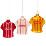 Liverpool FC Official 3-Pack Christmas Bauble Set featuring Shirt Decorations, 70mm Diameter, Festive Holiday Ornament Collection, Perfect for Liverpool Fans, Club Merchandise - Liverpool FC