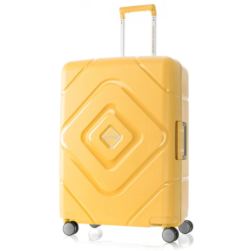 حقيبة American Tourister Trigard دوارة 66 سم صفراء خردلية مع ضمان 3 سنوات - امريكان توريستر