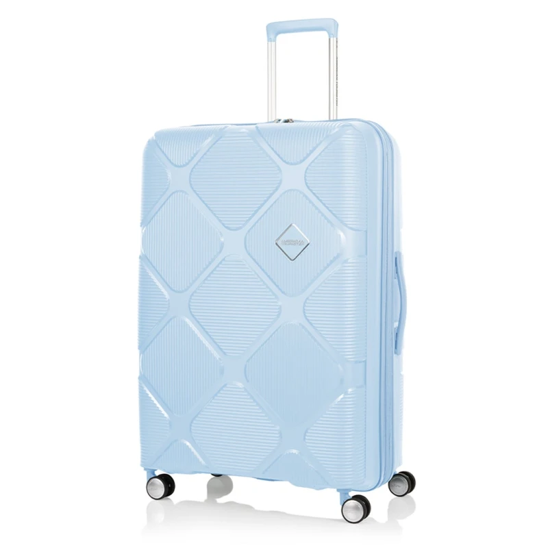حقيبة سفر American Tourister Instagon دوارة 81 سم/30 بوصة قابلة للتوسيع أزرق فاتح معتمدة من TSA - امريكان توريستر