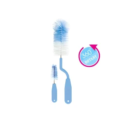 Optimal Bottle and Nipple Brush Set Blue, Non-Abrasive Cleaning for Baby Bottles and Nipples
