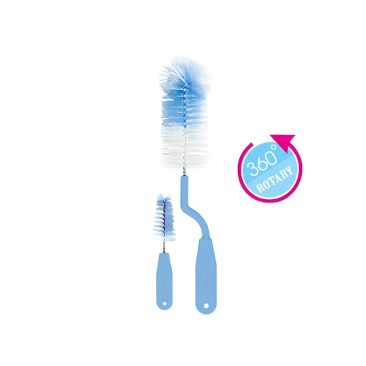 Optimal Bottle and Nipple Brush Set Blue, Non-Abrasive Cleaning for Baby Bottles and Nipples Optimal Bottle and Nipple Brush Set Blue, Non-Abrasive Cleaning for Baby Bottles and Nipples