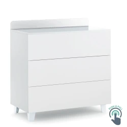 Italbaby Rockstar White Chest of Drawers, 3-Drawer Baby Dresser, Made in Italy