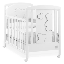 Italbaby Matisse Cot White Lacquered with Decorated Panel and Soft Close System