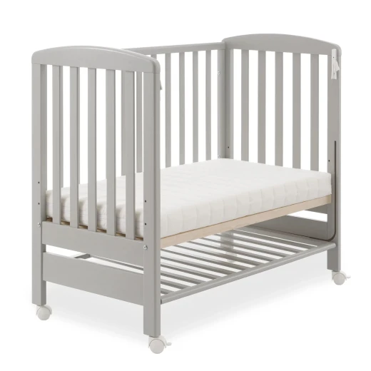 Italbaby B Side Cot Grey Bedside Sleeper with Mattress, Duvet, and Bumper Set - Italbaby - Image 2