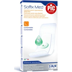 Pic Soffix Med Self Adhesive Gauze Dressing Pack 20cm x 10cm, 5 Pieces, Sterile Wound Care, Breathable, Highly Absorbent, Easy Application, Individually Wrapped for Hygiene
