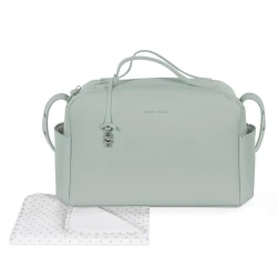 Pasito a Pasito Icon Green Diaper Bag: Stylish and Functional Baby Bag with 6 Internal Pockets, 37x25x15cm, Includes Changing Mat and Bottle Holder, Perfect for Parents On The Go