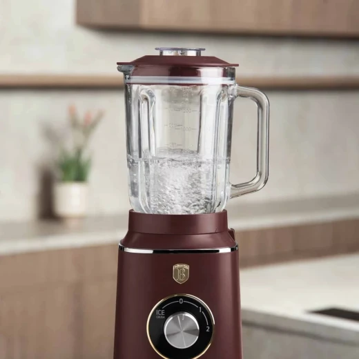خلاط طاولة Berlinger Haus BH-9494 بقوة 1000 واط مع وعاء زجاجي سعة 1.5 لتر بلون بورجوندي مطفي - بيرلينجر هاوس - Image 3