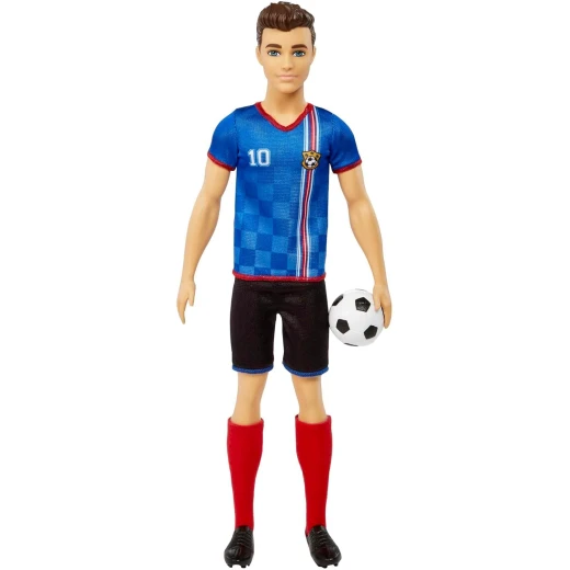 Barbie Careers Ken Soccer Player Fashion Doll with Cropped Hair, #10 Uniform, Soccer Ball for Kids Barbie Careers Ken Soccer Player Fashion Doll with Cropped Hair, #10 Uniform, Soccer Ball for Kids