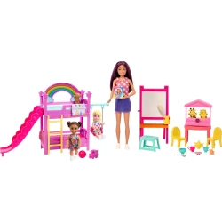Mattel Barbie Skipper First Jobs Daycare Playset with 3 Dolls and Accessories for Kids Imaginative Play