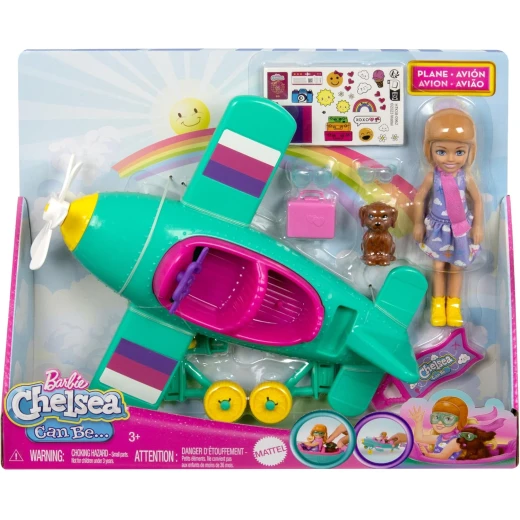 Barbie Chelsea Plane Playset with Spinning Propeller, Puppy & Accessories for Imaginative Play - Barbie - Image 2