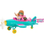 Barbie Chelsea Plane Playset with Spinning Propeller, Puppy & Accessories for Imaginative Play - Barbie