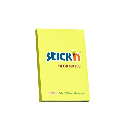 أوراق لاصقة Stick'n مقاس 2x3 ألوان نيون - 100 ورقة