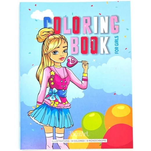 كتاب تلوين بنات بوزارت 16 صفحة 21x28 سم - للبنات كتاب تلوين بنات بوزارت 16 صفحة 21x28 سم - للبنات