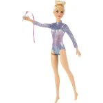 Mattel Barbie Blonde Rhythmic Gymnast Doll in a Purple Leotard: Inspiring Careers Collection, Featuring a 12-Inch Doll & Rhythmic Accessories for Hours of Play - Barbie