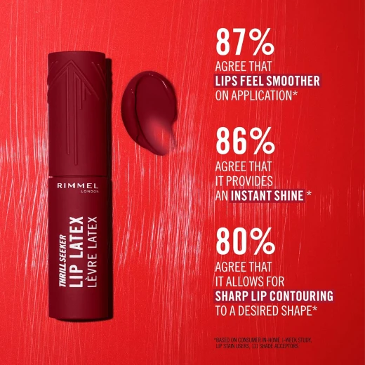 Rimmel Thrill Seeker 400 Rimmel Red Liquid Lipstick Long Lasting & Hydrating Lip Gloss with Hyaluronic Acid - Rimmel London - Image 3