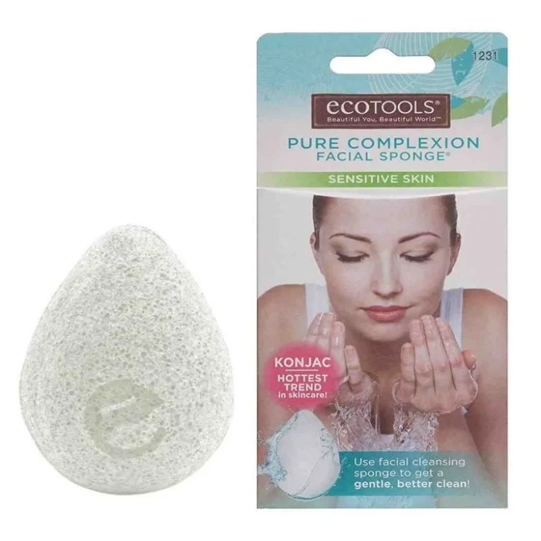 Ecotools Konjac Facial Cleansing Sponge Gentle Exfoliation and Deep Cleansing for Smoother Skin - Ecotools