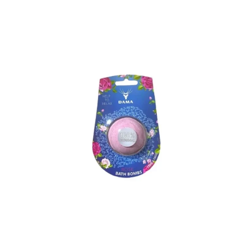 داما قنبلة استحمام بالورد 130 جرام تجربة سبا مريحة برائحة الورد الناعمة - DAMA
