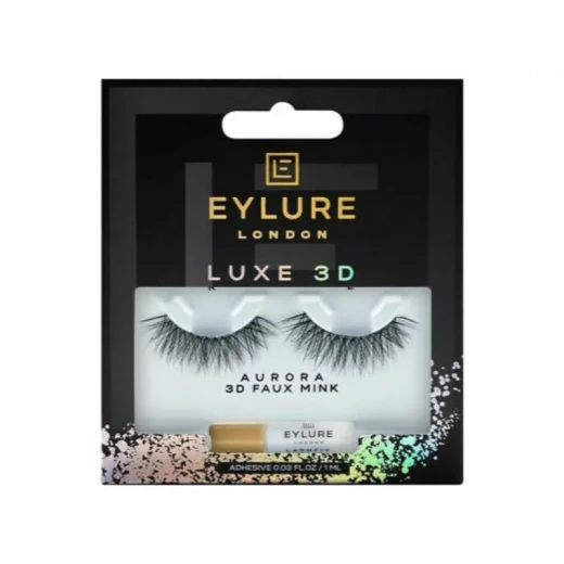 رموش Eylure Luxe 3D Aurora الصناعية المصممة لإضافة عمق وملحوظ وحجم كامل للعينين مع شريط رموش مرن لسهولة التطبيق رموش Eylure Luxe 3D Aurora الصناعية المصممة لإضافة عمق وملحوظ وحجم كامل للعينين مع شريط رموش مرن لسهولة التطبيق
