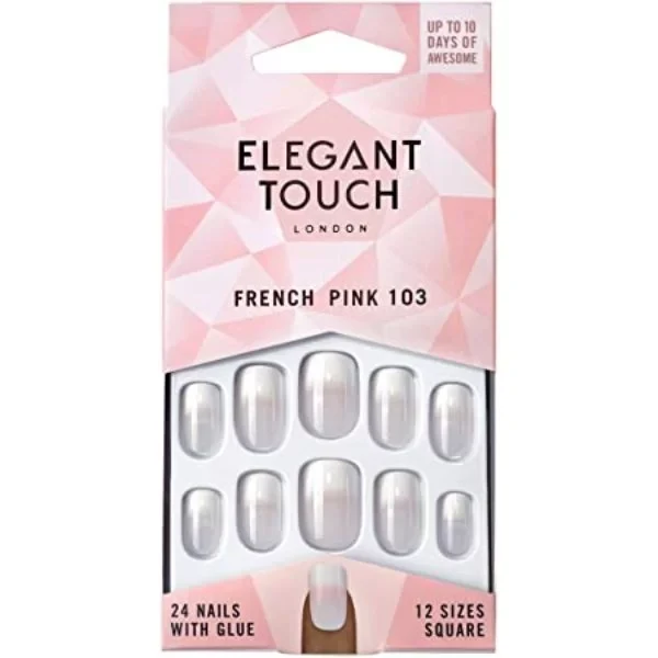 أظافر فرنسية صناعية طبيعية بلون نيود مقاس M لمانيكير أنيق في المنزل - اليجانت توش