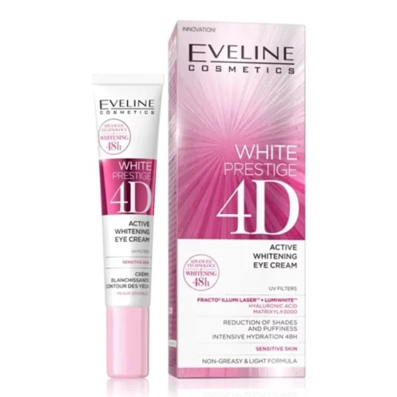 كريم إيفلين وايت بريستيج 4D لتفتيح منطقة العين 20 مل للهالات السوداء والإشراق - EVELINE