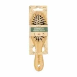 Cala Bamboo Travel Hair Brush Detangling Smoothing Compact for On The Go