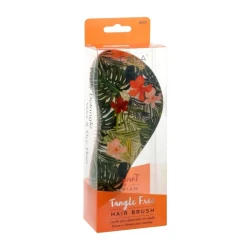 Cala Tangle-Free Hair Brush Tropical Palm Design for Smooth Detangling Wet or Dry Hair