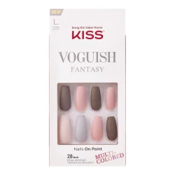 KISS Voguish Fantasy Press On Nails Trendy Design Polished Finish for Salon Style Manicure at Home