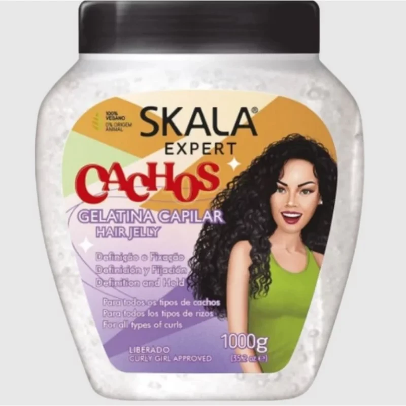 Skala Brasil Cachos Curls Hair Jelly 1000g Curl Enhancer Frizz Reducer Flexible Hold - Skala