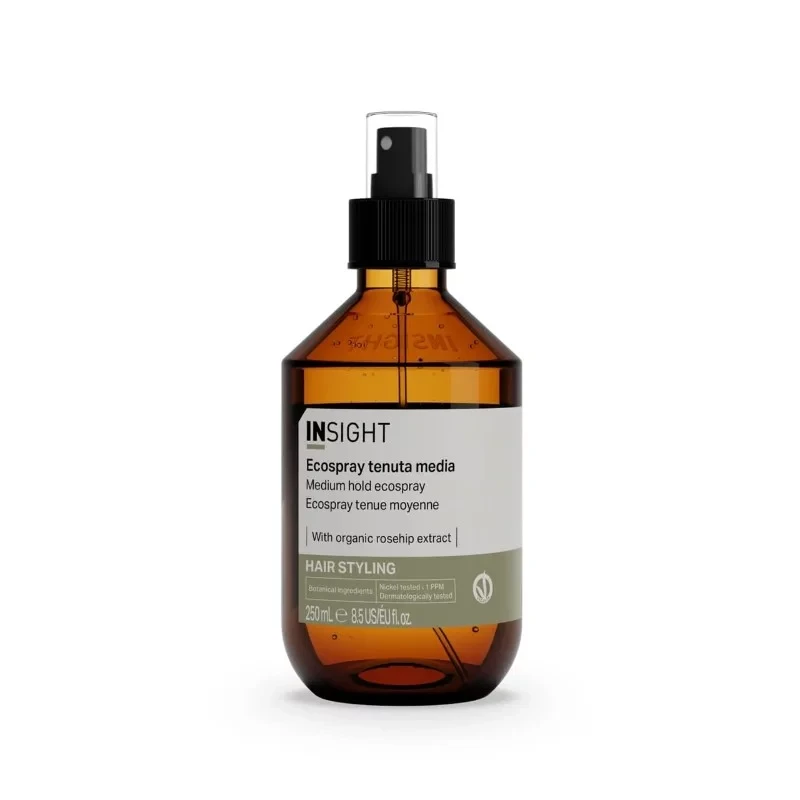 Insight Medium Hold Hair Spray Ecospray 250 ml for Natural Flexible Styling and Flyaway Control - Insight