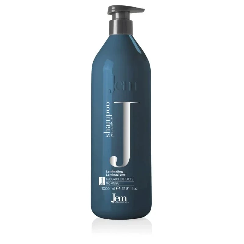 Jem Lamination Shampoo Step 1 of 3 Professional Pre-Treatment 1000 ml Salon Size for Enhanced Hair Smoothness and Shine - Jem
