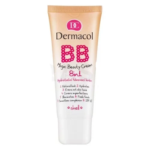 ديرماكول كريم بي بي ماجيك بيوتي 8 في 1 لتغطية موحدة للبشرة وإخفاء العيوب، درجة شل - DERMACOL