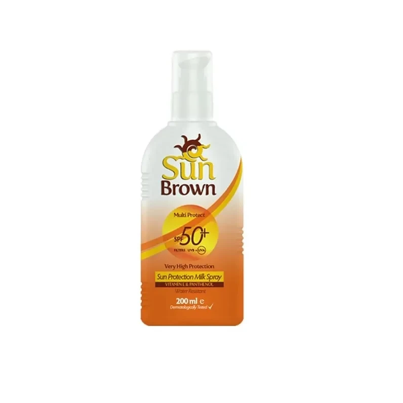Sun Brown Sun Protection Milk Spray SPF 50+ 200ml for Body with Very High Protection, Comfortable Moisturizing Feel, and Fast Even Coverage for Daily Use and Outdoor Activities - Sun Brown