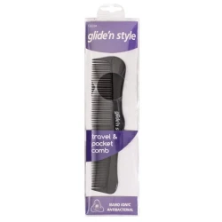 Gliden Style Compact Travel Comb for On-the-Go Quick Grooming and Effortless Hair Detangling Smoothing and Styling for Easy Everyday Touch-Ups in Your Bag or Pocket