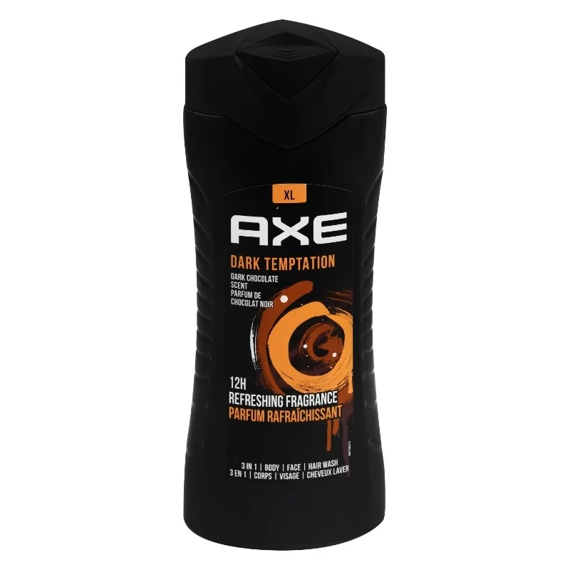 أكس دارك تمبتيشن غسول الجسم 400 مل تنظيف يومي منعش برغوة غنية وعطر يدوم طويلاً - AXE