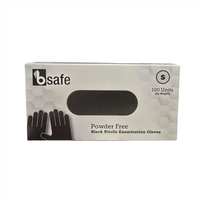 قفازات بي سيف لاتكس سوداء مقاس صغير لحماية عامة في التنظيف والعناية الشخصية - BSAFE