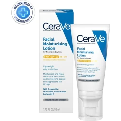 CeraVe AM Facial Moisturizing Lotion SPF 50, Daily Lightweight Moisturizer for Normal to Dry Skin, 52ml