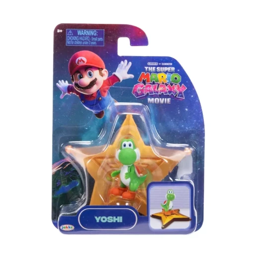 Nintendo The Super Mario Galaxy Movie Mini Figure Wave #1 – شخصية يوشي المصغرة مع إكسسوار أساسي، مجسم قابل للجمع مستوحى من عالم سوبر ماريو، لعبة ممتعة للأطفال وهواة الجمع