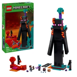 LEGO Minecraft The Enderman Tower Set – 867 Pcs with 4 Minifigures, Endermites, Weapons & Rebuildable PvP Fortress – Building Toy for Kids 8+
