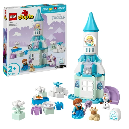 LEGO DUPLO Disney Frozen Castle Party – 54 Pcs, Elsa, Anna, Olaf, Baby Sven & Snowgie, Toddler Building Toy with Slide & Accessories, Ages 2+ LEGO DUPLO Disney Frozen Castle Party – 54 Pcs, Elsa, Anna, Olaf, Baby Sven & Snowgie, Toddler Building Toy with Slide & Accessories, Ages 2+