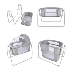 Baby Swing Bed with Mosquito Net and Toy Arch – Multi-Layer Automatic Rocking Bassinet, High-Quality Durable Materials, Comfortable and Safe Multi-Functional Design for Newborns