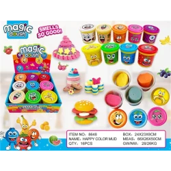 Magic Dough Happy Color Mud 5 Ounces- 9 Pcs- Display