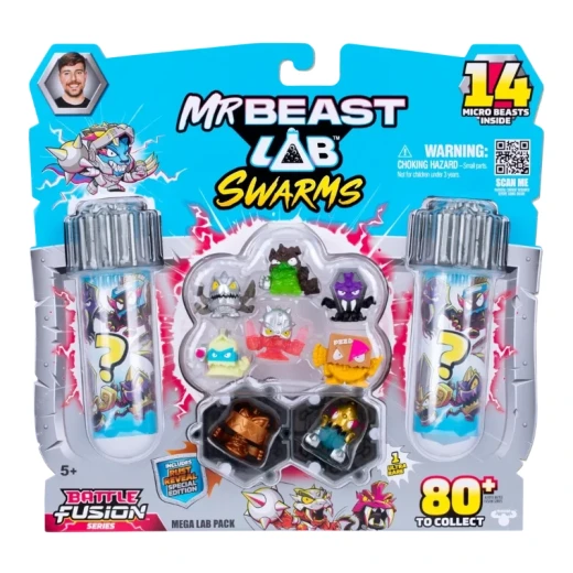 MrBeast Lab Swarms Series 4 Mega Lab 14-Pack AST3, collectible surprise mini figures set inspired by the lab world, featuring multiple characters for unboxing fun, collecting, and imaginative play for kids and fans - Mrbeast Lab - Image 2