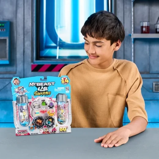MrBeast Lab Swarms Series 4 Mega Lab 14-Pack AST3, collectible surprise mini figures set inspired by the lab world, featuring multiple characters for unboxing fun, collecting, and imaginative play for kids and fans - Mrbeast Lab - Image 4