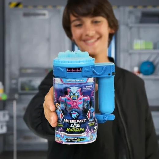 MrBeast Lab Mutators Mutation Chamber S2 – Lightning Panther Collectible Figure | Experimental Lab Toy Series | Detailed Mutant Panther Design for MrBeast Fans, Collectors and Display - Mrbeast Lab - Image 5
