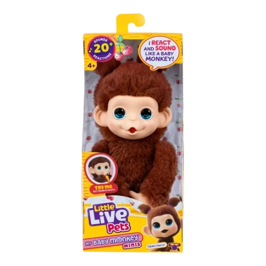 Little Live Pets My Baby Minis Monkey Single Pack Series 3 – Chikki Cherry, an adorable interactive baby monkey toy designed to inspire imaginative play, nurturing fun, and exciting adventures for kids - Little Live Pets - Image 2